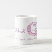 Tasse nommée de monogramme de la fleur G de coeur (Centre)