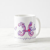 Tasse nommée de monogramme de la fleur H de coeur (Devant droit)