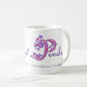 Tasse nommée de monogramme de la fleur P de coeur (Devant droit)