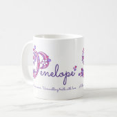 Tasse nommée de monogramme de la fleur P de coeur (Devant gauche)