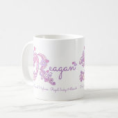 Tasse nommée de monogramme de la fleur R de coeur (Devant gauche)