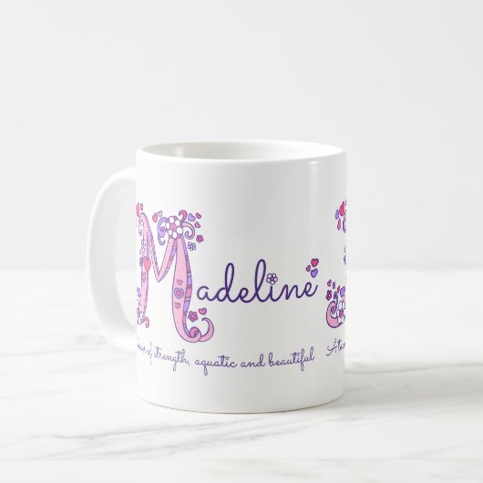 Tasse nommée de monogramme de la lettre M de (Devant gauche)