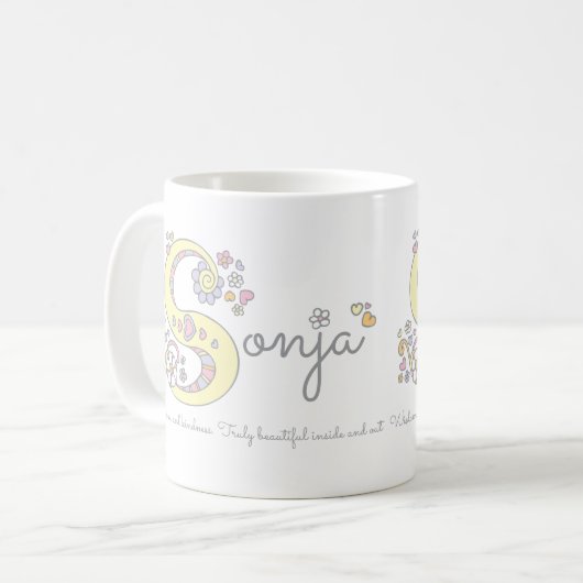 Tasse nommée de monogramme de signification de la (Devant gauche)