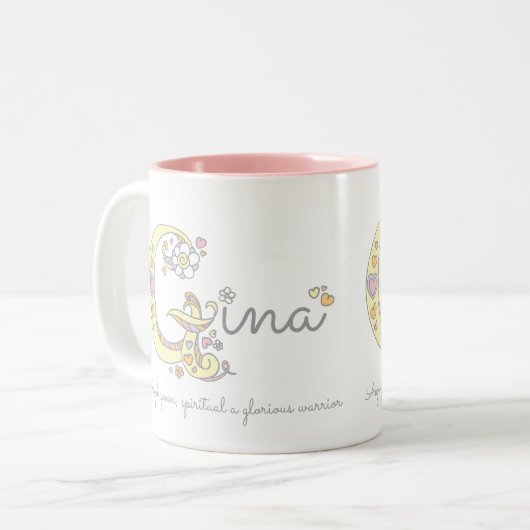 Tasse nommée de monogramme de signification de la (Devant gauche)