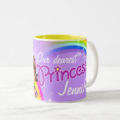 Tasse nommée de pourpre d'arc-en-ciel de filles de (Devant droit)