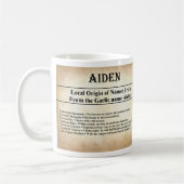 Tasse nommée de signification - Aiden (Gauche)