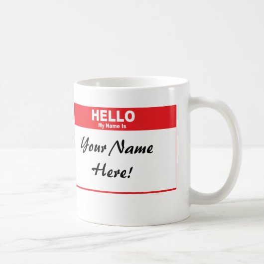 Tasse nommée d'étiquette (Droite)