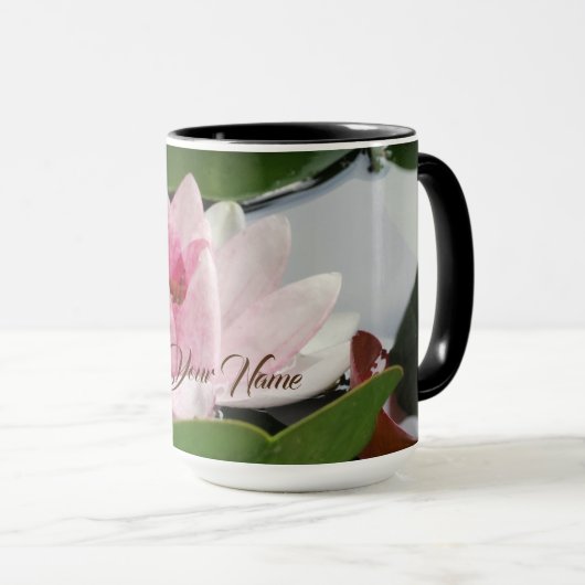 Tasse nommée faite sur commande de fleur de Lotus (Devant droit)