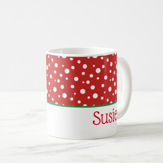 Tasse nommée faite sur commande de Noël (Devant droit)