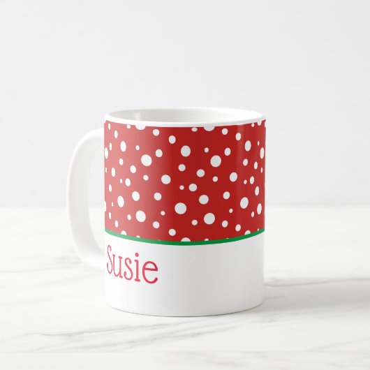 Tasse nommée faite sur commande de Noël (Devant gauche)
