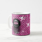 Tasse nommée faite sur commande grunge rose et (Devant gauche)