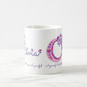 Tasse nommée initiale d'art de rose de (Centre)