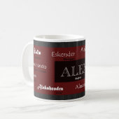 Tasse nommée internationale d'Alex (Devant gauche)