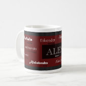Tasse nommée internationale d'Alex (Devant gauche)