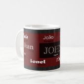 Tasse nommée internationale de John (Devant gauche)