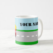 Tasse nommée personnalisée de camion à la benne (Devant droit)