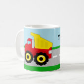 Tasse nommée personnalisée de camion à la benne (Devant gauche)