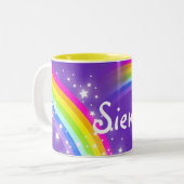 Tasse nommée personnalisée de pourpre (Devant gauche)