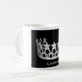 Tasse nommée personnalisée par couronne argentée (Devant gauche)