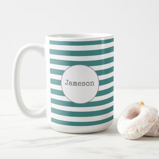 Tasse nommée rayée (Avec donut)