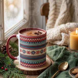 Tasse nordique Fair Isle Noël Cozy Hygge Motif