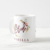tasse nuptiale de douche de bachelorette floral de (Devant gauche)