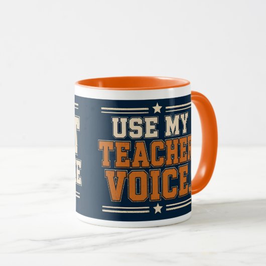 Tasse 'N'utilisez pas ma voix d'enseignant' (Devant droit)