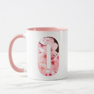 Tasse O initiale florale | Nom & Traits personnali