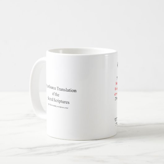 Tasse Obadiah 1:18 Traduction Open Source (Devant gauche)