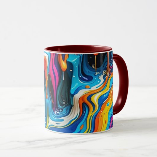 Tasse - Œuvre d'art de surface abstraite 1217 (Devant droit)