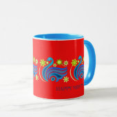 TASSE OISEAU FLEUR CRÉATIVE POUR CADEAU NOUVELLE A (Devant droit)