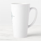 Tasse Oma Elegant Script Monogram Vert Blanc Latte (Droite)