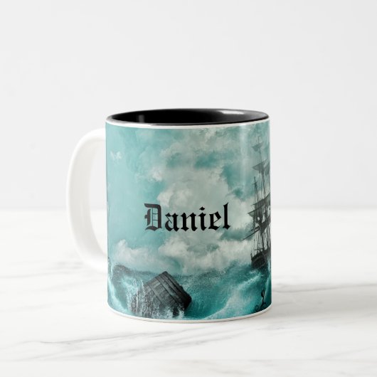 Tasse orageuse vibrante nommée faite sur commande (Devant gauche)