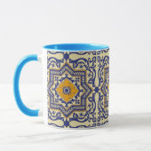 Tasse orange bleue de style en céramique d'Azulejo (Gauche)