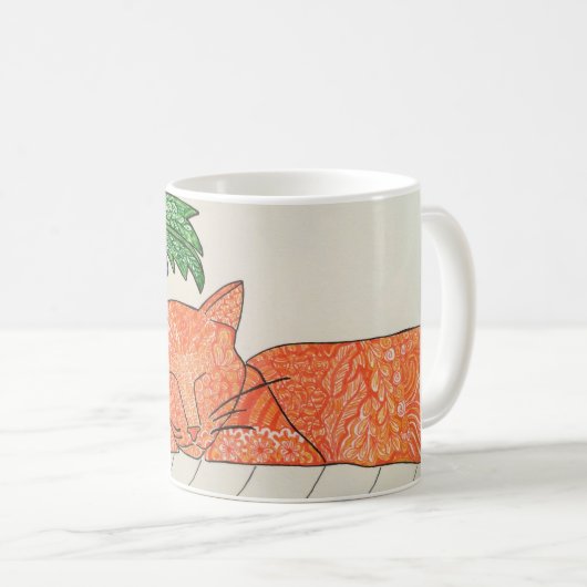 Tasse orange de chat (Devant droit)