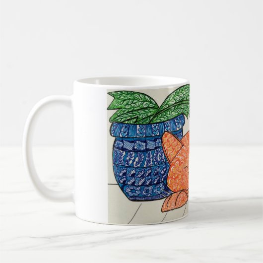 Tasse orange de chat (Gauche)