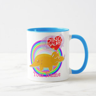Tasse orange de couleur de Dino de Triceratops