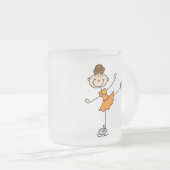 Tasse orange de fille de patinage de glace (Devant droit)