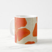 Tasse orange d'impression de fleur (Devant gauche)