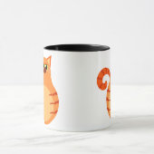 Tasse orange drôle de chat tigré (Centre)