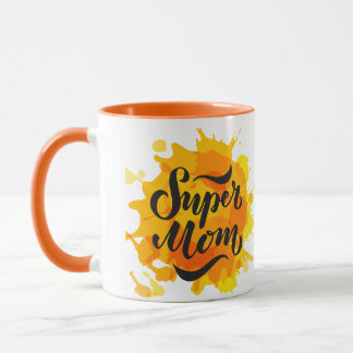 Tasse Orange et Jaune Super Maman