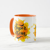 Tasse Orange et Jaune Super Maman (Devant gauche)