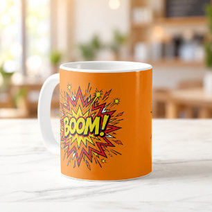 Tasse orange Pop Art de bande dessinée BOOM