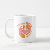 Tasse Orange Rose Petits Pieds de Bébé pour Maman (Gauche)