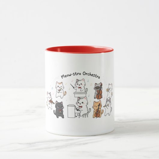 Tasse Orchestre Symphonique Chat Mignon (Centre)