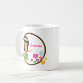Tasse orientée hawaïenne mignonne de Luau de fille (Devant gauche)