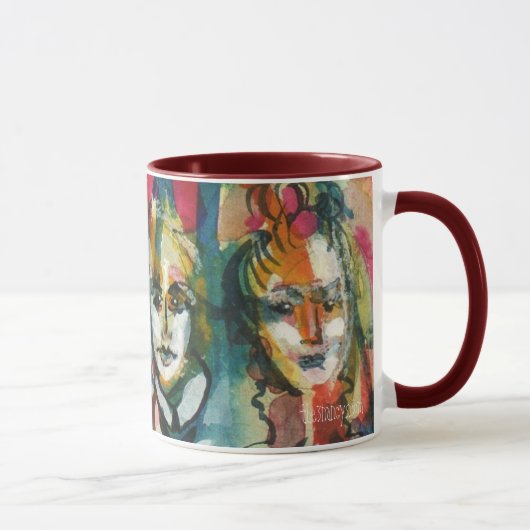 Tasse originale d'aquarelle des dames II (Droite)