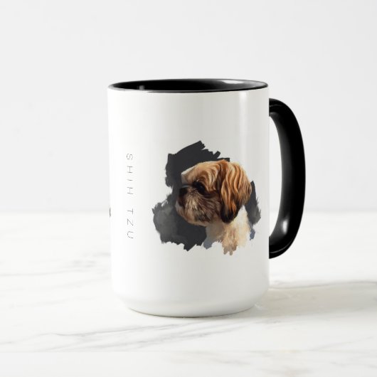 Tasse originale d'art de Shih Tzu (Devant droit)