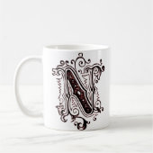 Tasse ornée vintage 'N' (Gauche)