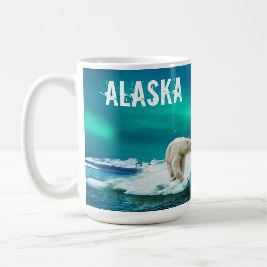 Tasse Ours Polaire Aurore Boréale Alaska (Gauche)